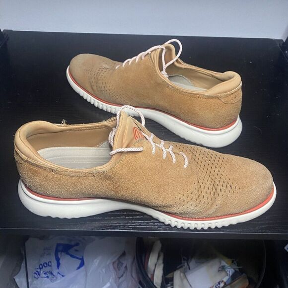 Cole Haan Men's 9.5 2.ZERØGRAND Lined Laser Wingtip Oxford Suede C35097 - Picture 9 of 11